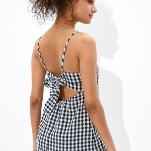 AE Gingham Tie-Back Mini Dress